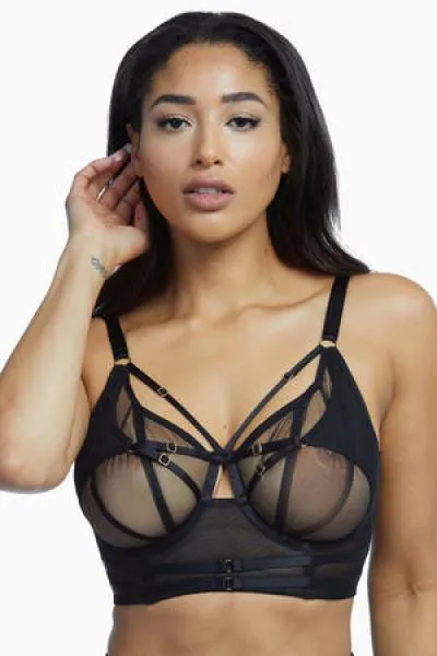 Eddie Crossover Wrap Bra - Black -