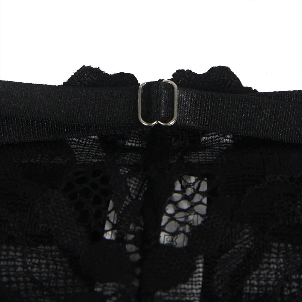 Egypt Floral Lace Adjustable Strap Underwire Bra Set