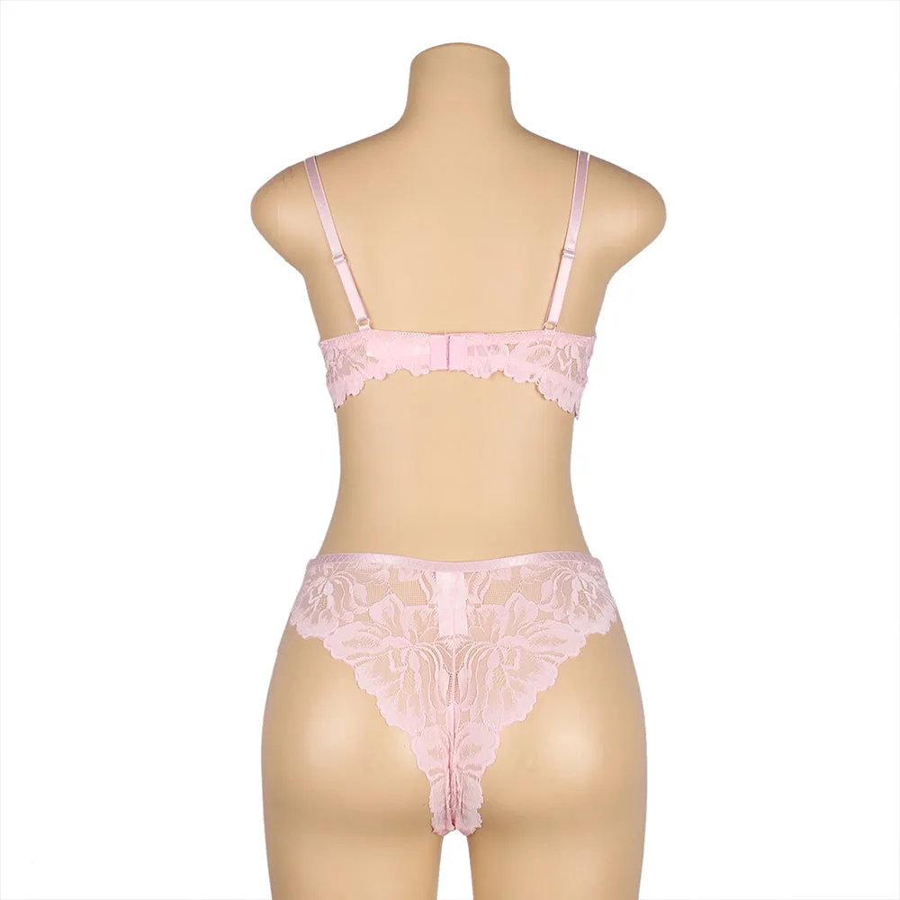 Egypt Floral Lace Adjustable Strap Underwire Bra Set