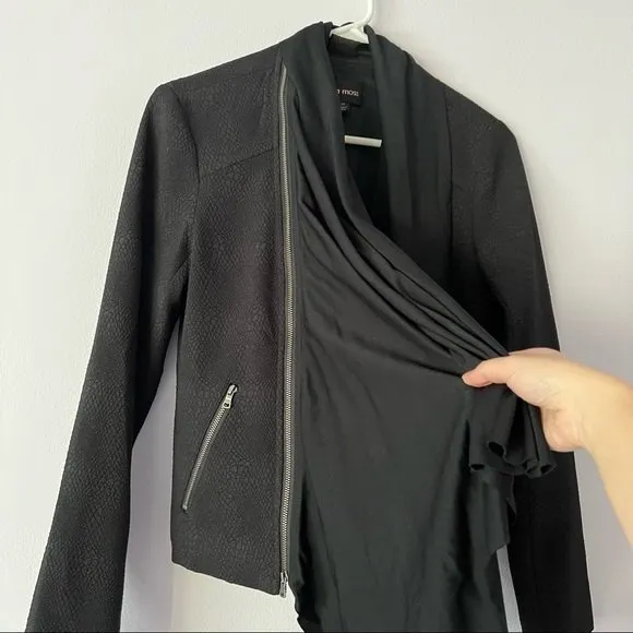 Ella Moss Black Serena Drape Front Jacket XS