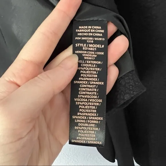 Ella Moss Black Serena Drape Front Jacket XS