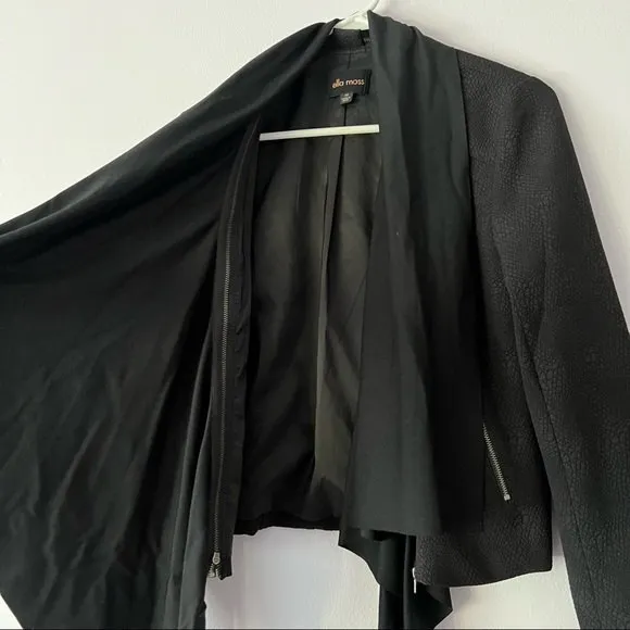 Ella Moss Black Serena Drape Front Jacket XS