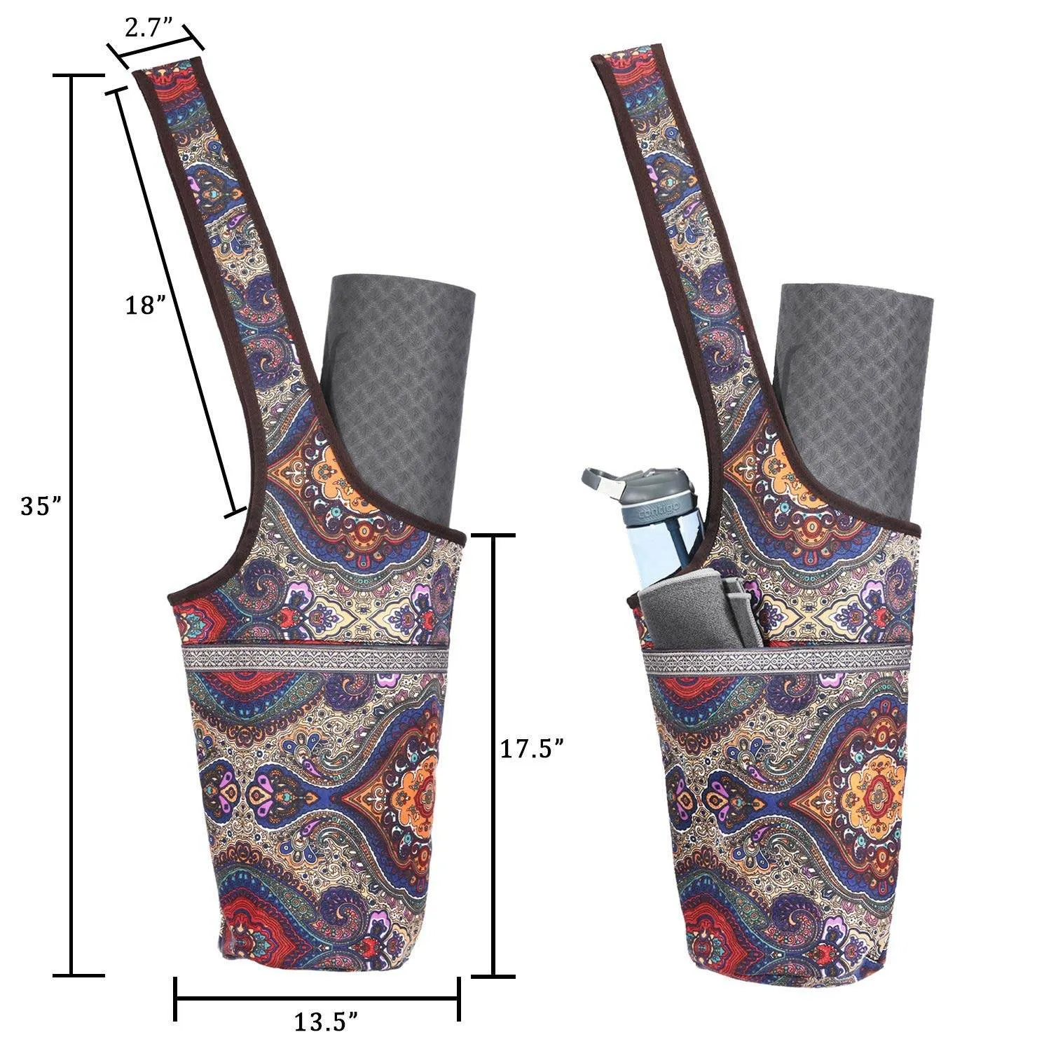 Ewedoos Yoga Mat Bag Yoga Bags with Large Size Pocket and Zipper Pocket, Fit Most Size Mats