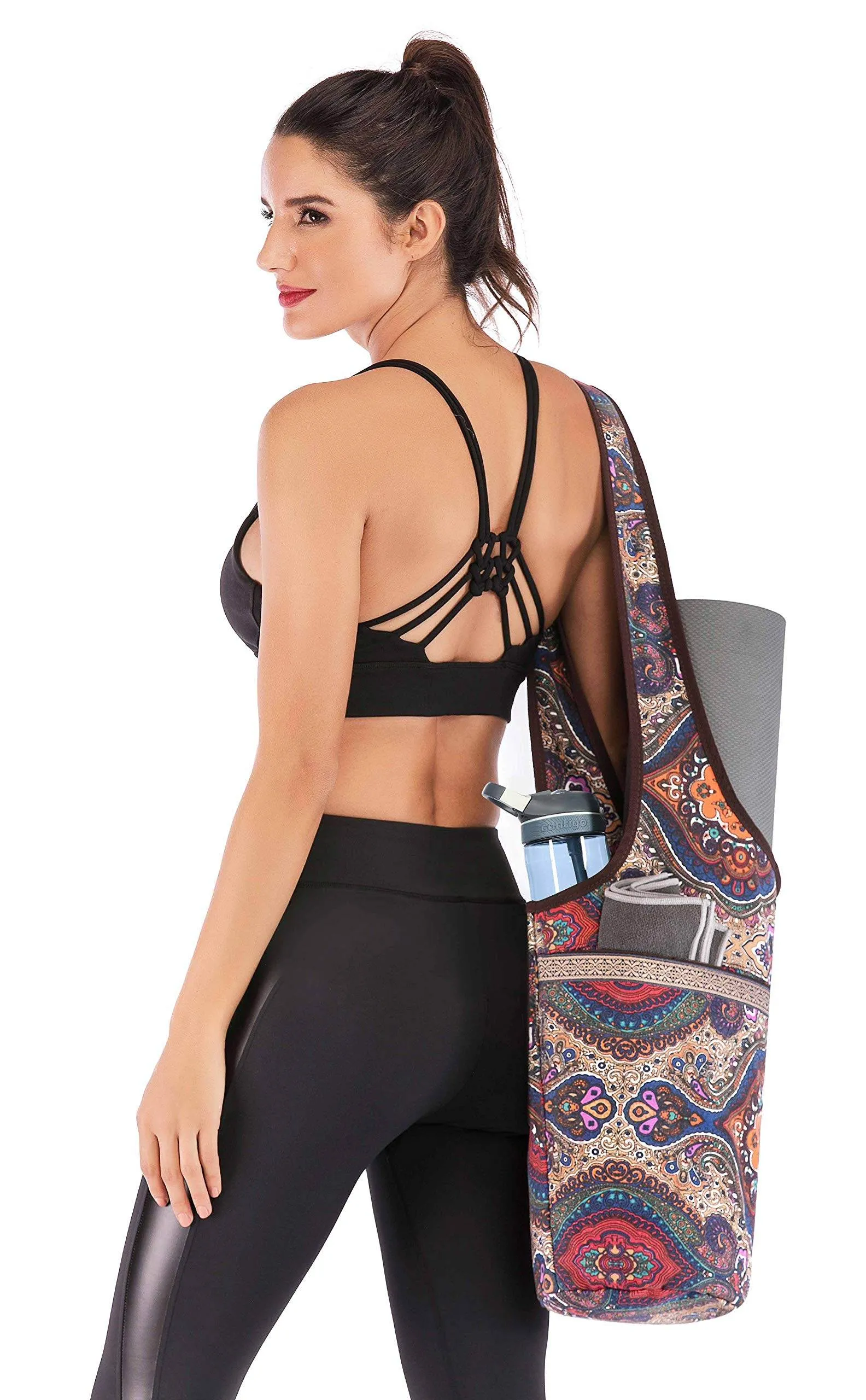Ewedoos Yoga Mat Bag Yoga Bags with Large Size Pocket and Zipper Pocket, Fit Most Size Mats