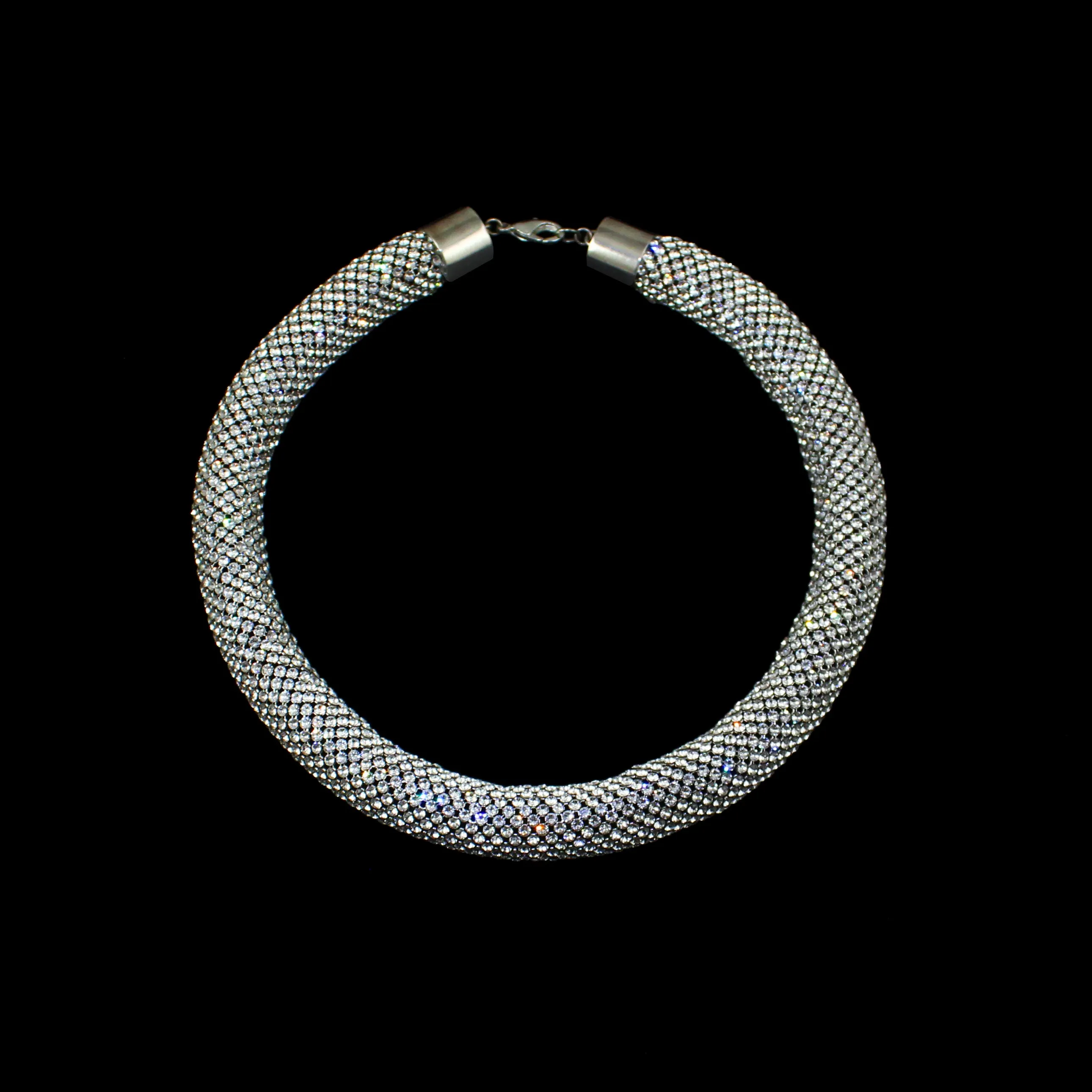 Extra Thick Swarovski Crystal Mesh Rope Necklace