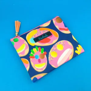 Face Bikkies Clutch, Small makeup bag. Kasey Rainbow Design.