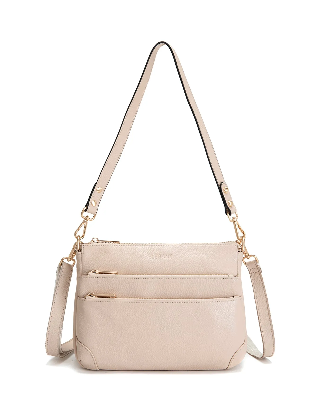 FAITH LEATHER CROSS BODY BAG- E1-0749-IVORY