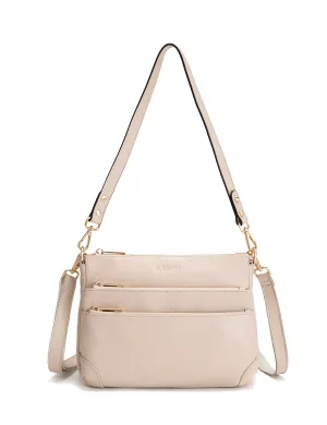 FAITH LEATHER CROSS BODY BAG- E1-0749-IVORY