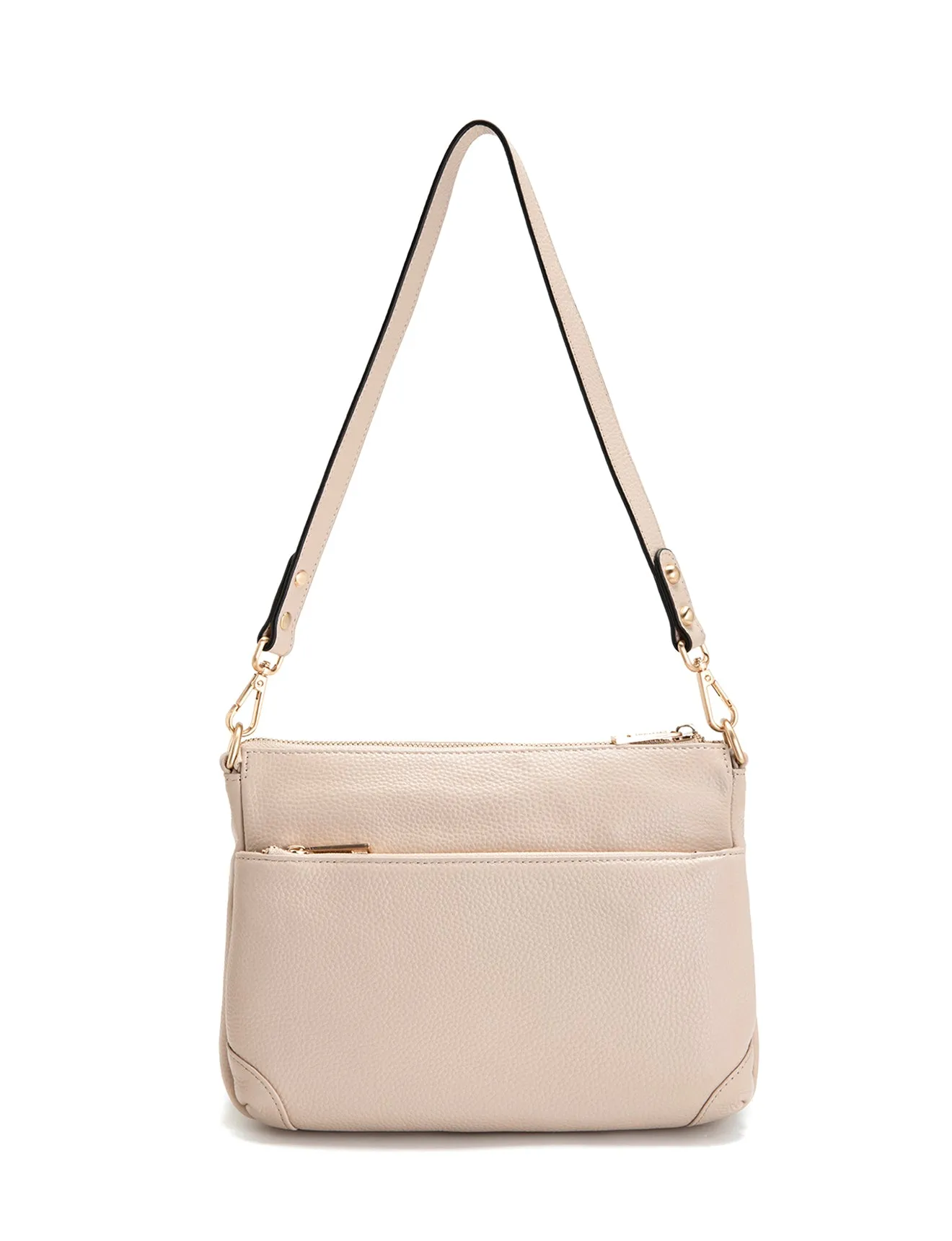 FAITH LEATHER CROSS BODY BAG- E1-0749-IVORY