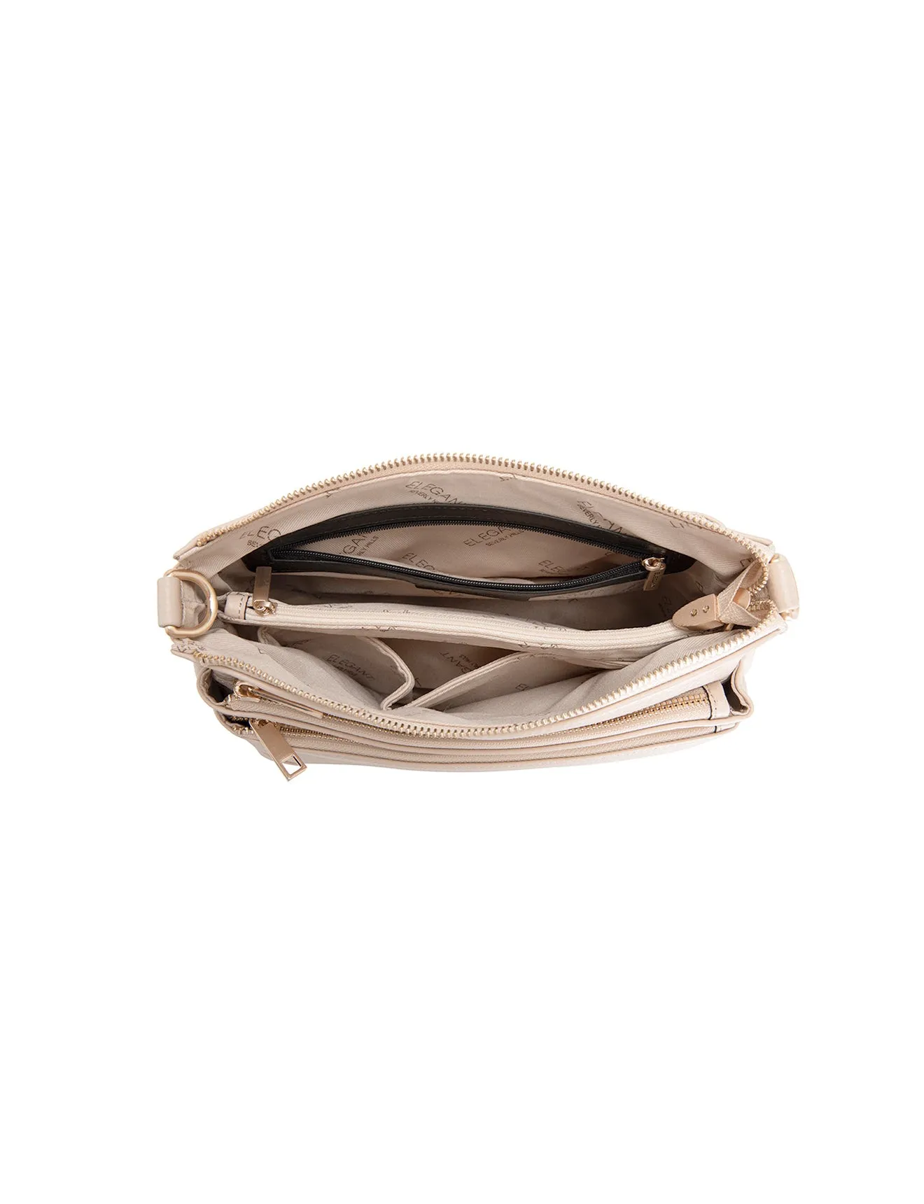 FAITH LEATHER CROSS BODY BAG- E1-0749-IVORY