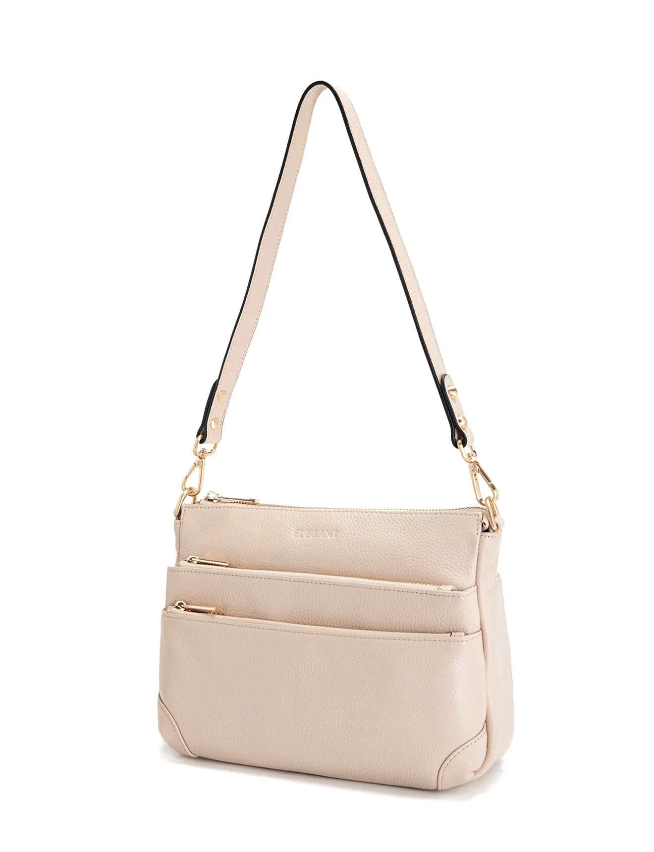FAITH LEATHER CROSS BODY BAG- E1-0749-IVORY