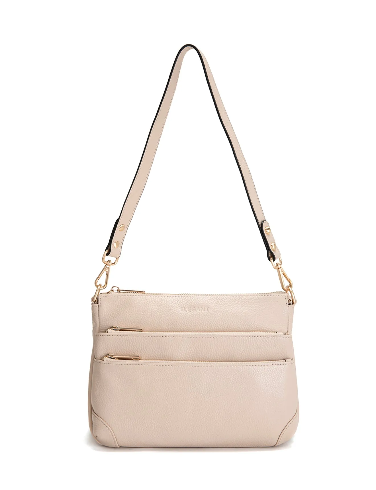 FAITH LEATHER CROSS BODY BAG- E1-0749-IVORY
