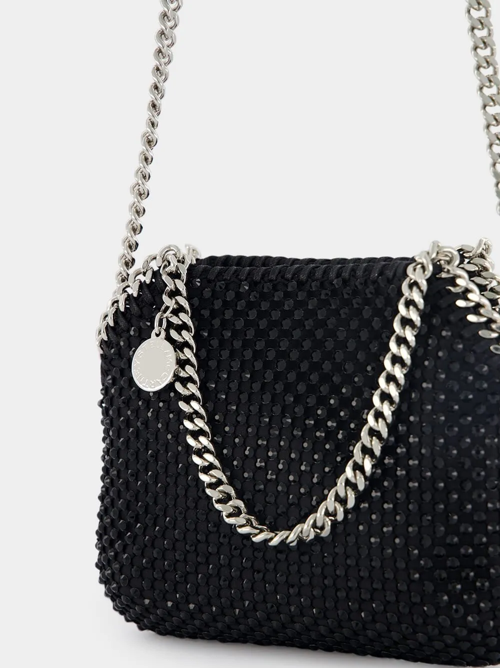 Falabella Mini Crystal-Embellished Satin And Mesh Shoulder Bag