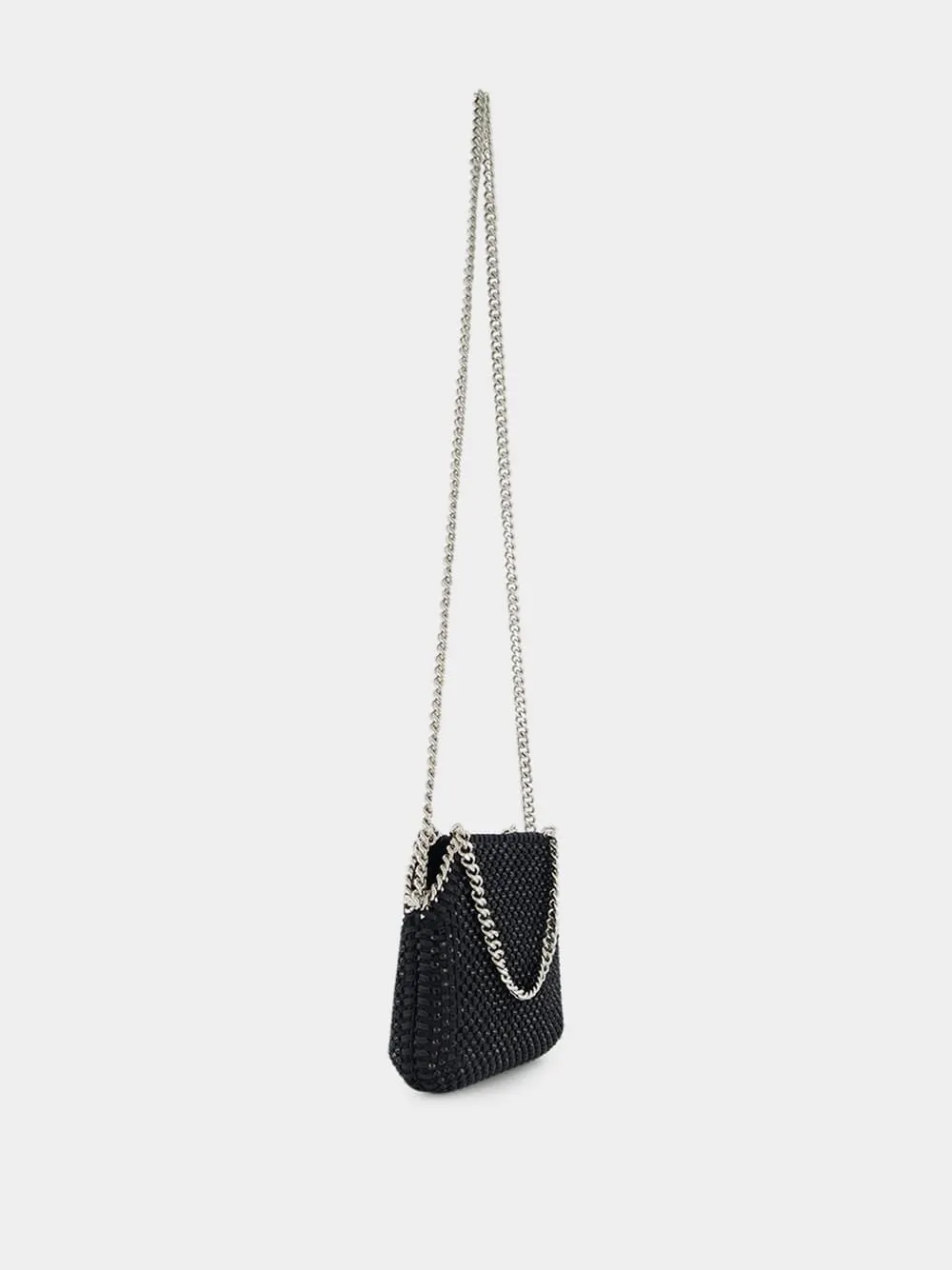 Falabella Mini Crystal-Embellished Satin And Mesh Shoulder Bag