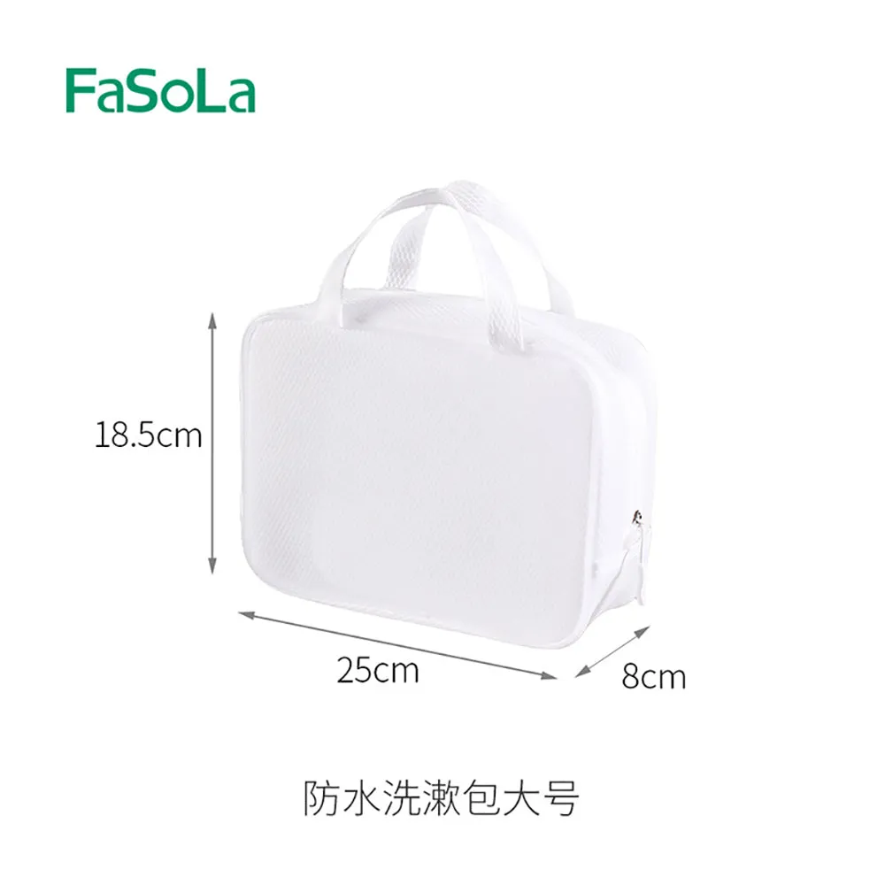 FaSoLa Waterproof Toiletry Bag - White, Large