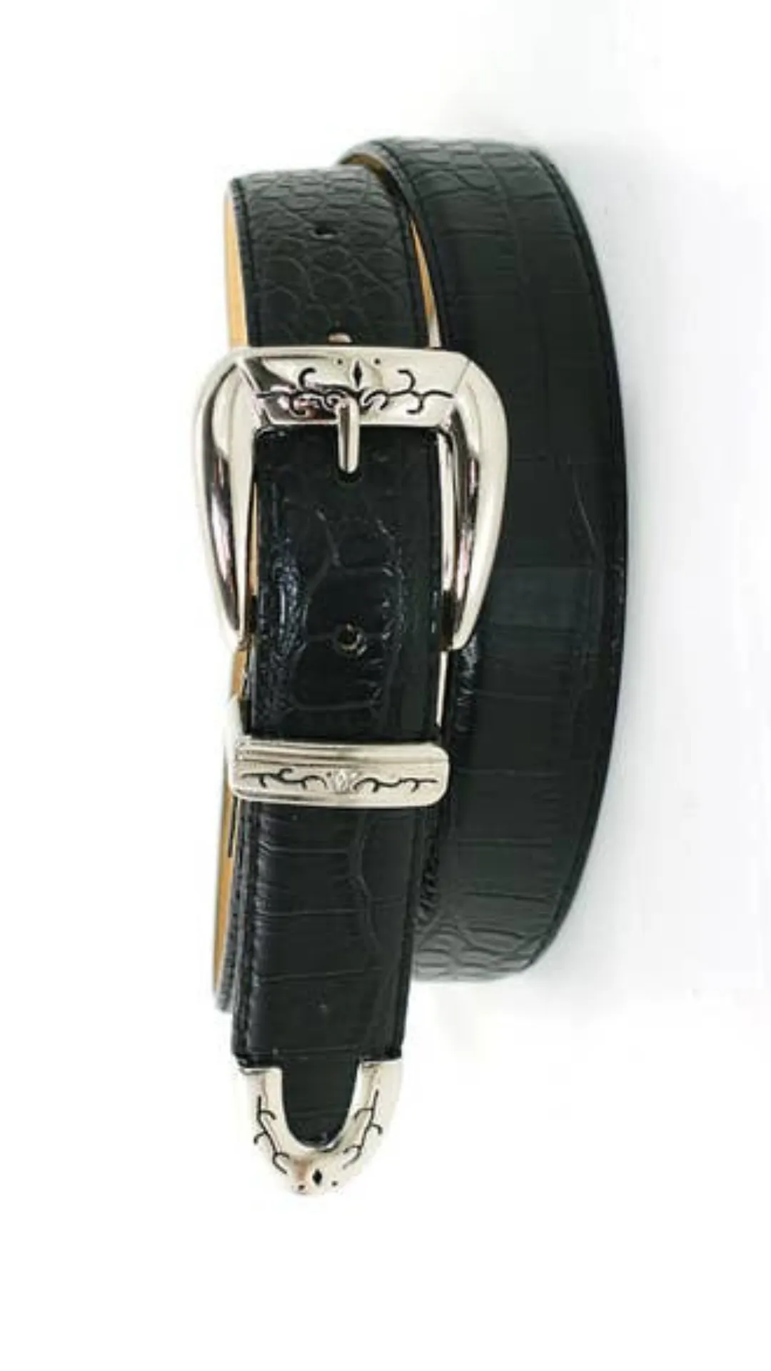 Faux Croc Leather Belt