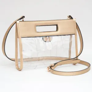 Faux Leather Clear Stadium Bag