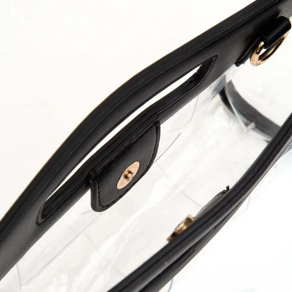 Faux Leather Clear Stadium Bag
