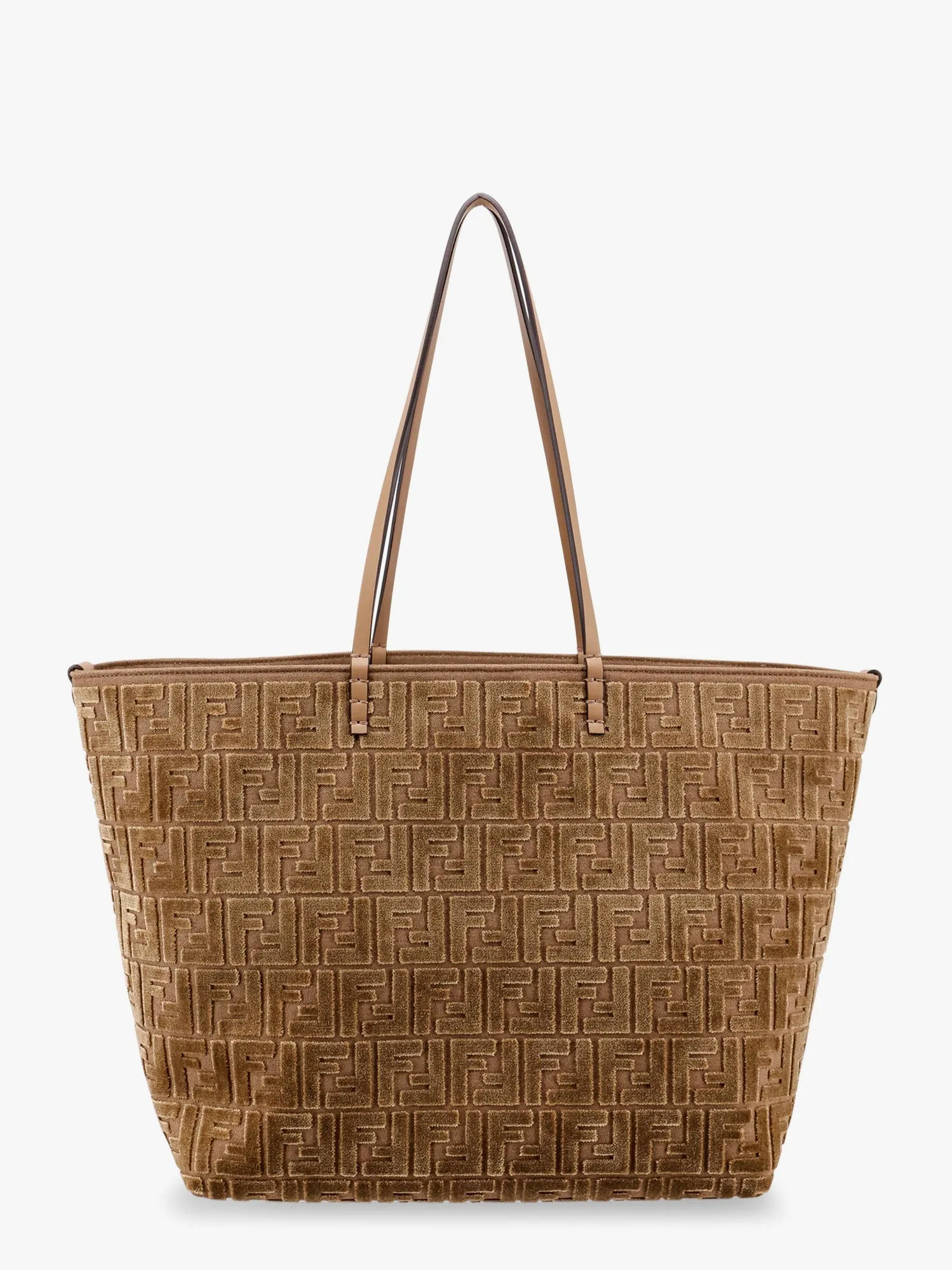 Fendi Roll Large Ff Jacquard Velvet Shopping Bag