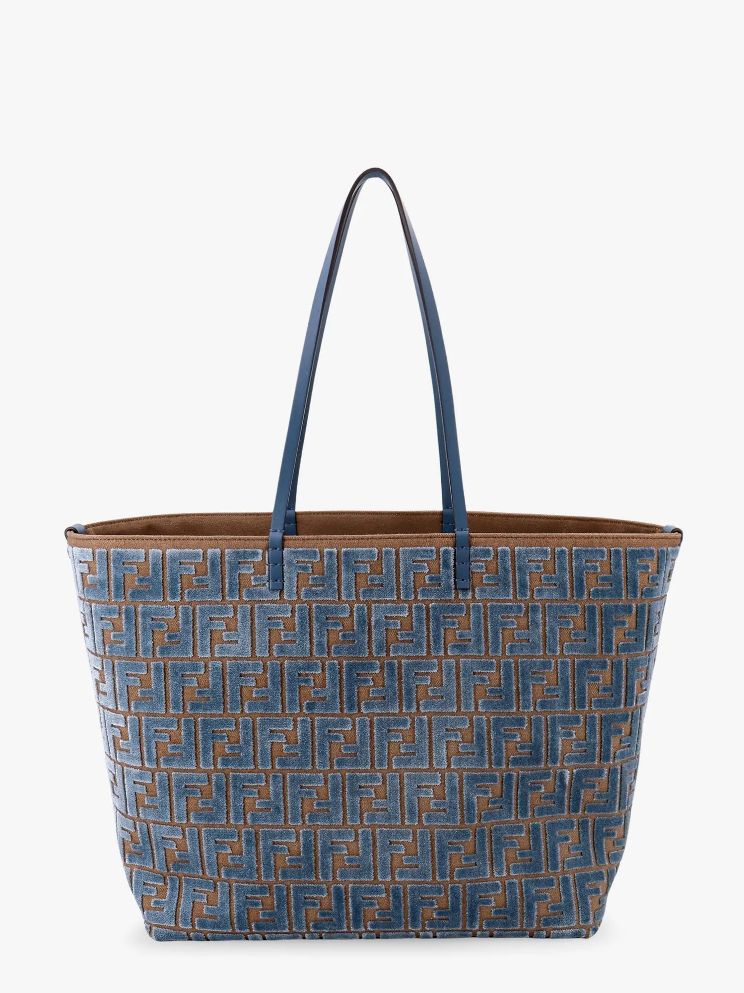 Fendi Roll Large Ff Jacquard Velvet Shopping Bag