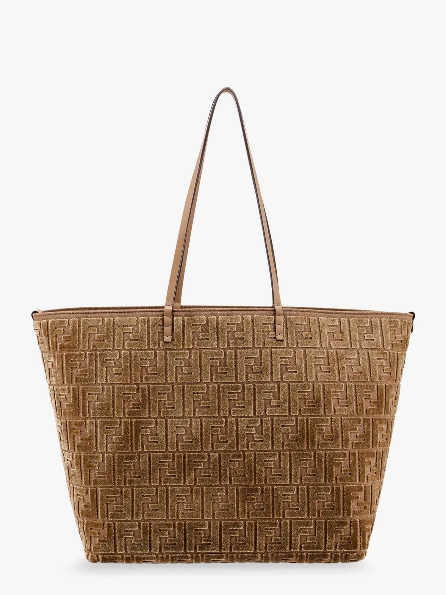 Fendi Roll Large Ff Jacquard Velvet Shopping Bag