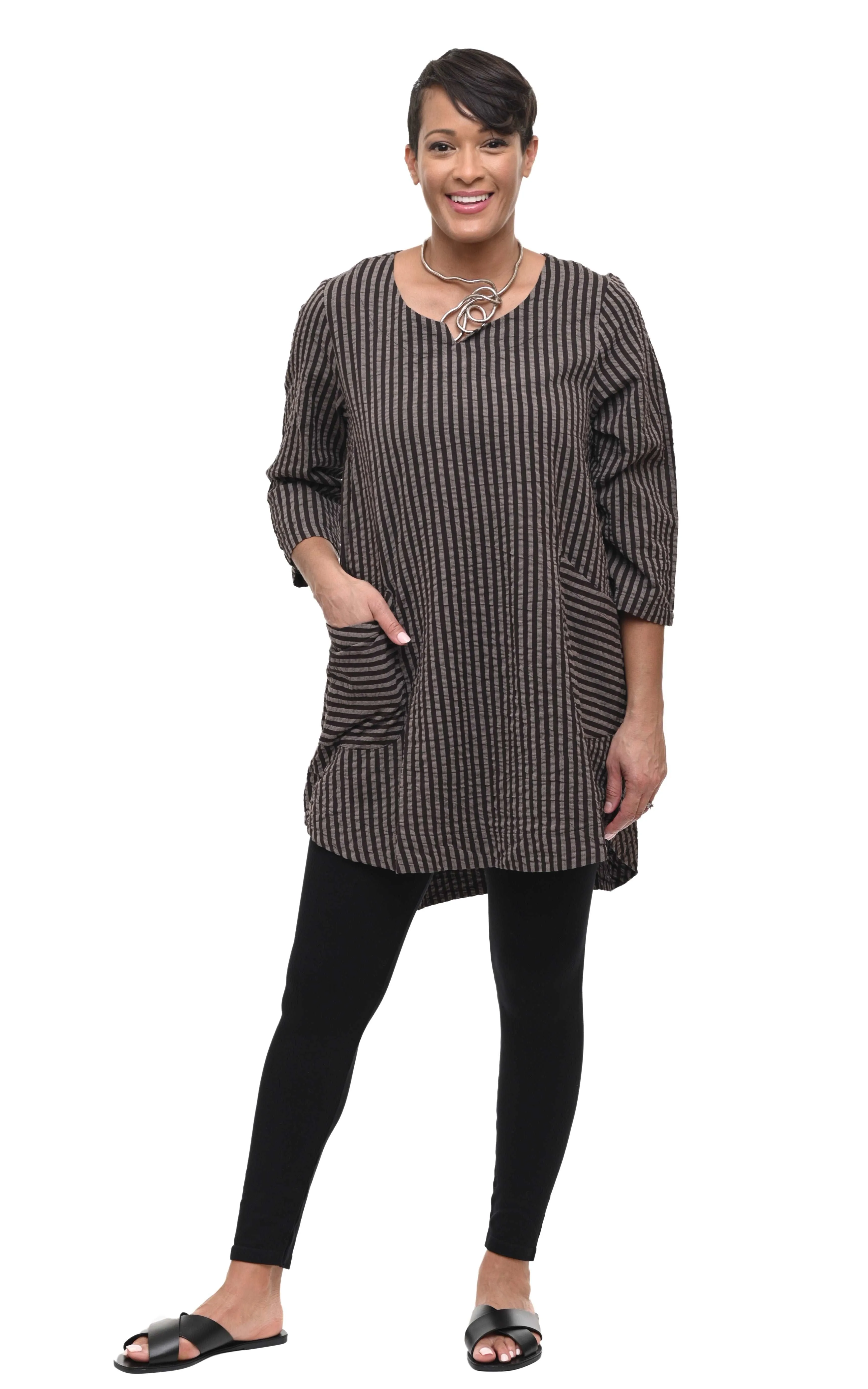 FINAL SALE CV326 Paloma Tunic in Wallace Stripe*