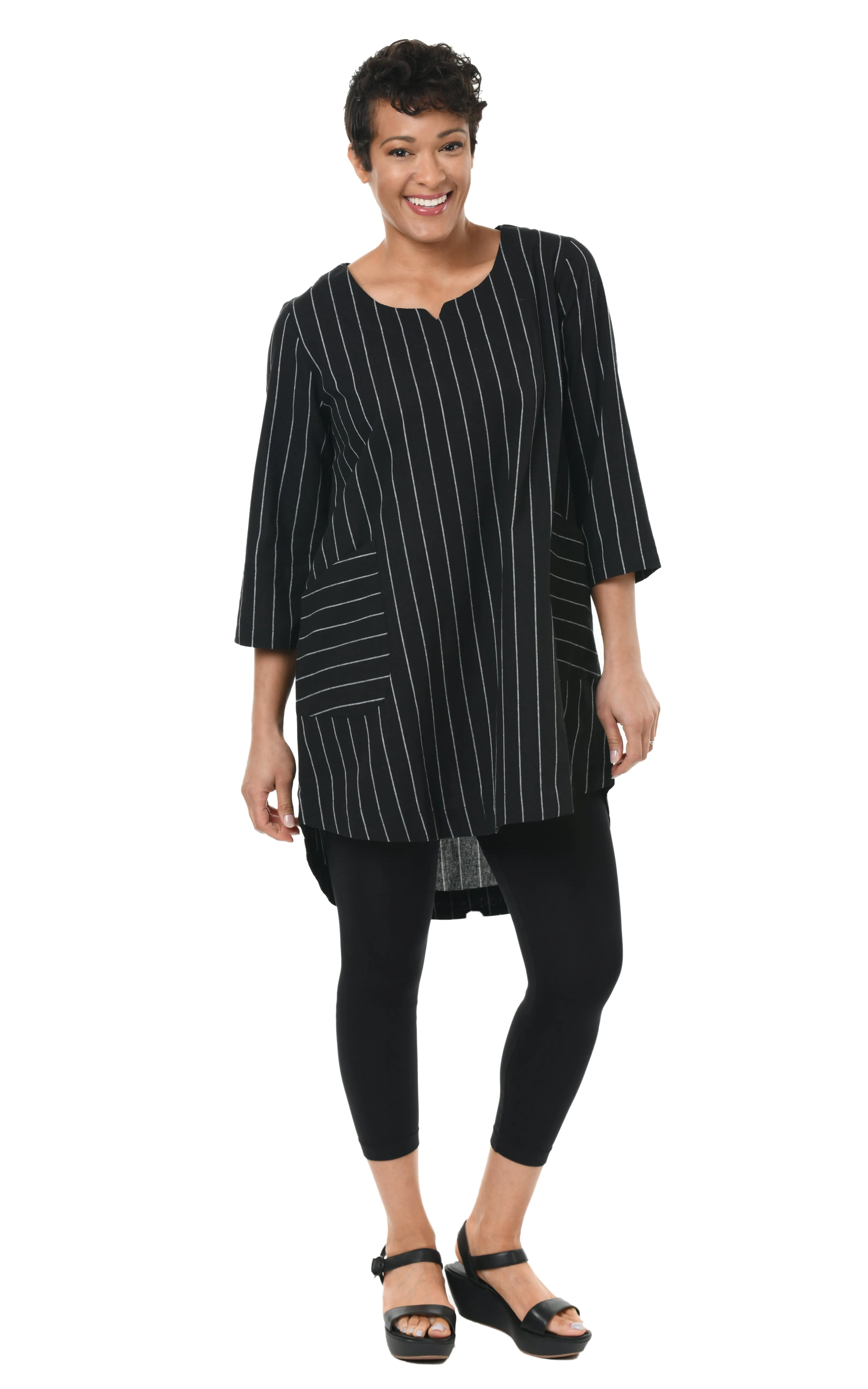 FINAL SALE CV326 Paloma Tunic Top in Kensington Stripe*