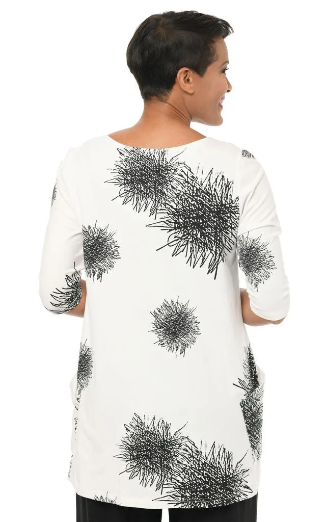 FINAL SALE SDM430 Murray Tunic Top in Ivory Scribble*