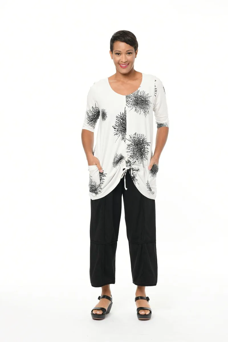 FINAL SALE SDM430 Murray Tunic Top in Ivory Scribble*