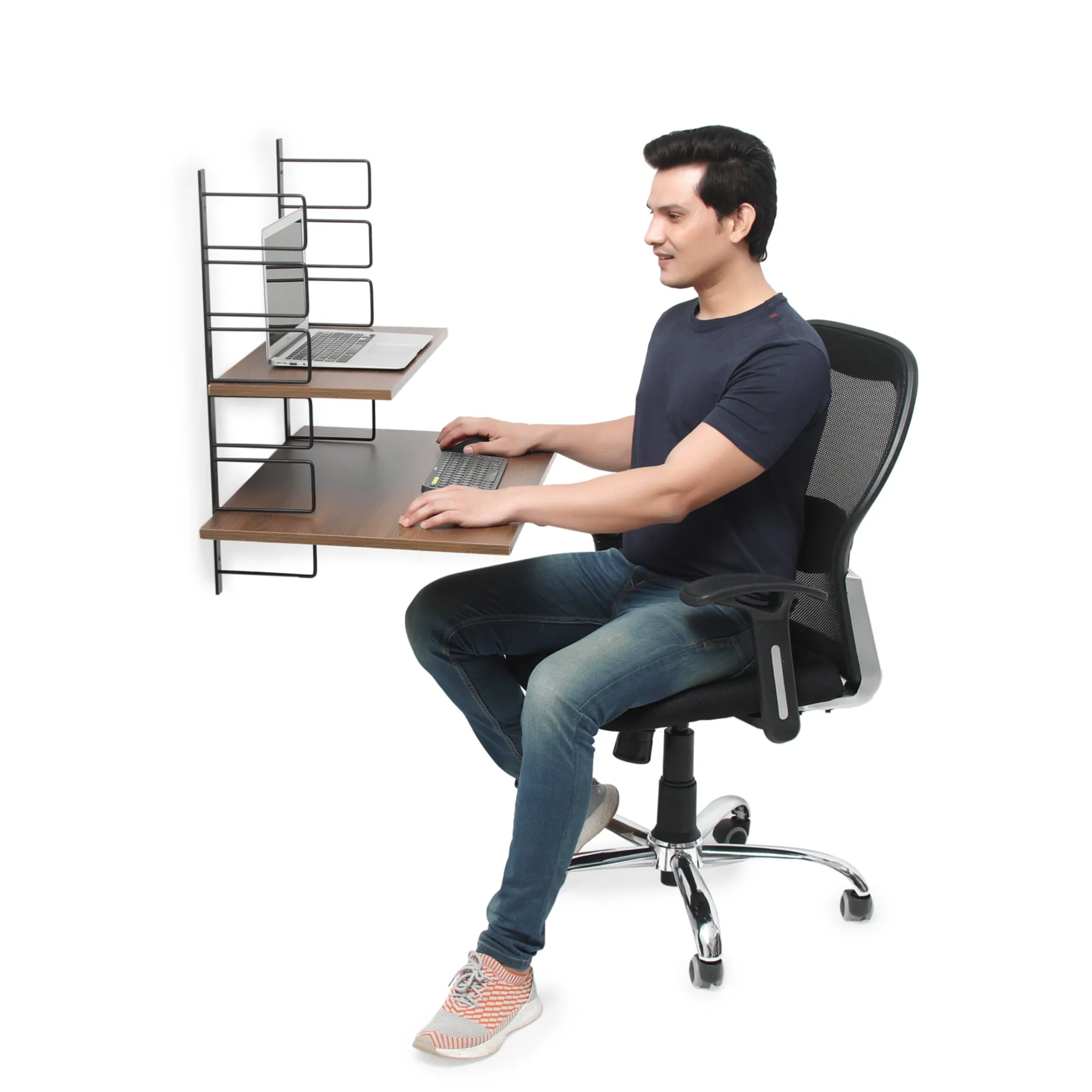 Fitizen Zen Height Adjustable Rack, Black & White FITI-153-BW