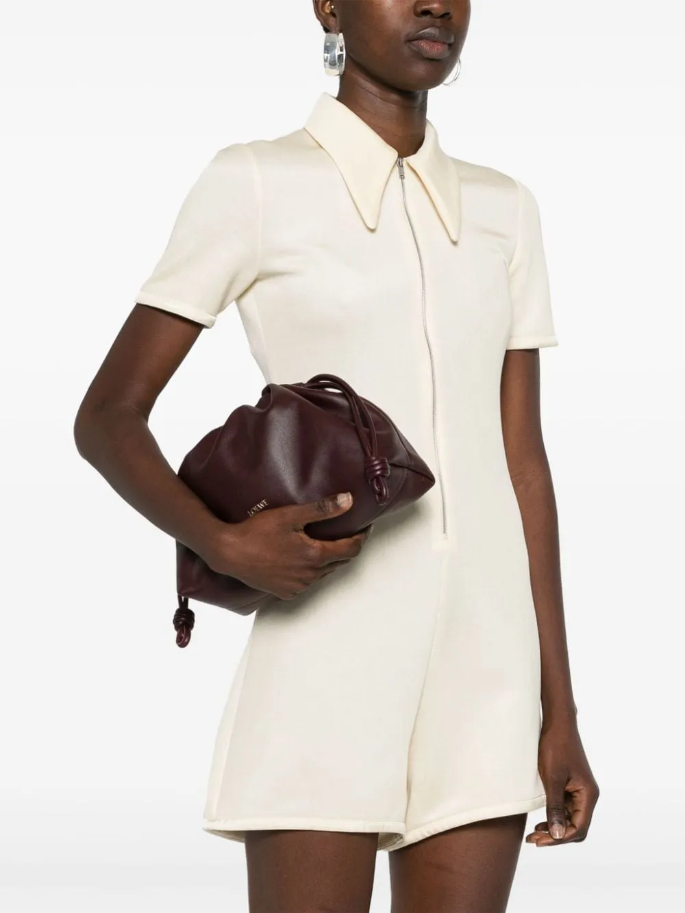 Flamenco medium leather clutch