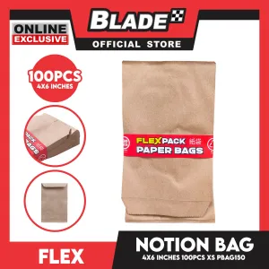 Flex Notion Bag Flat Bottom 100pcs XS 4x6 inches PBAG150 Kraft Paper Bag