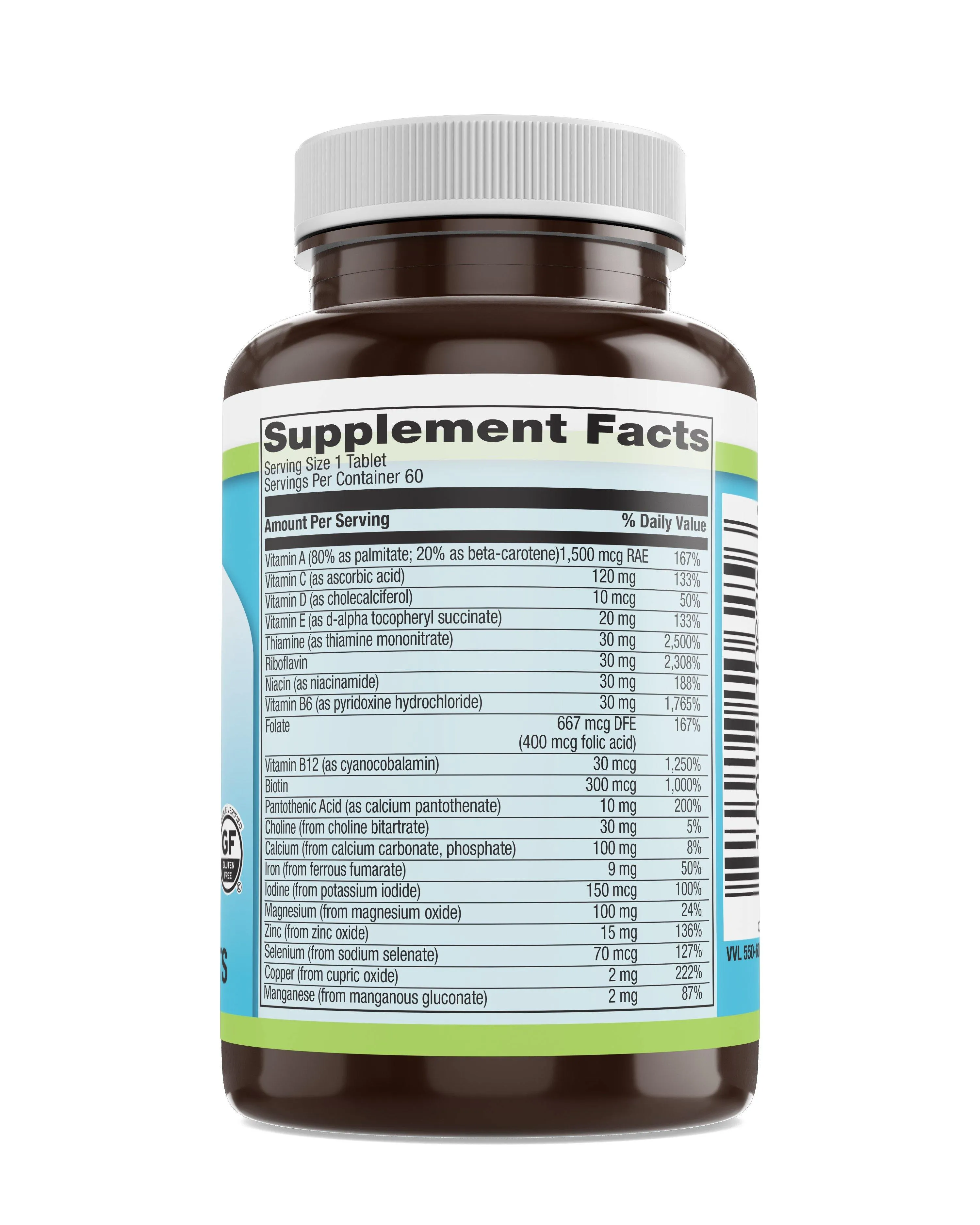Food Rich Teen Multivitamin Once Daily Veg Tabs 60 Count