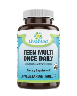 Food Rich Teen Multivitamin Once Daily Veg Tabs 60 Count