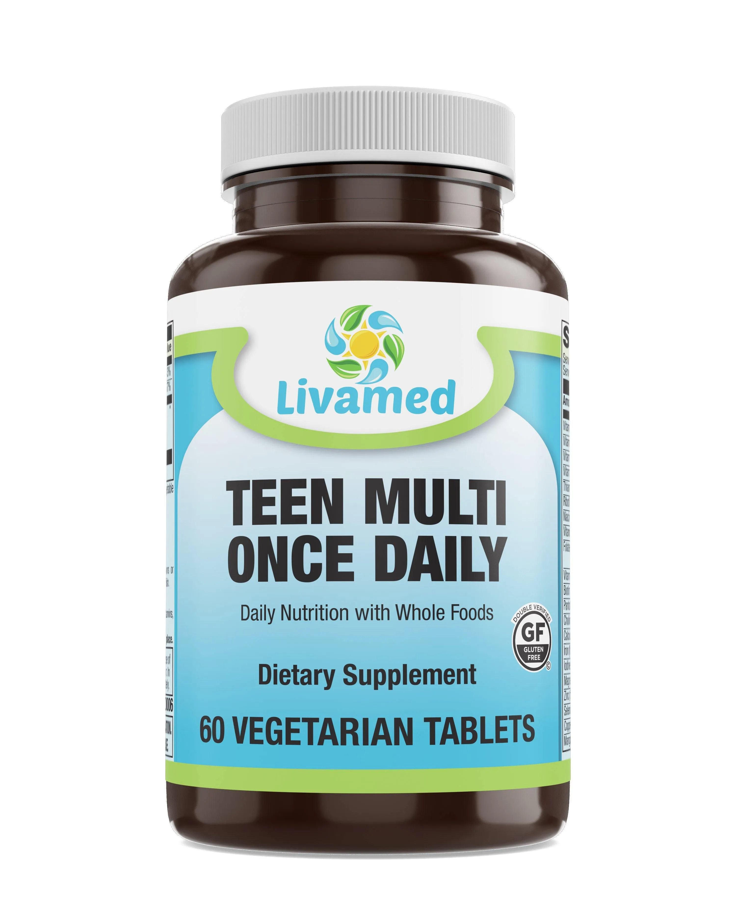 Food Rich Teen Multivitamin Once Daily Veg Tabs 60 Count
