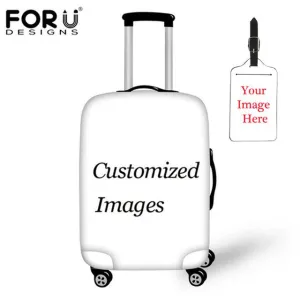 FORUDESIGNS Custom Image&Logo Pattern Luggage Protective Covers Tags Travel Accessories Set Dust-proof for Trunk Suitcase 2019