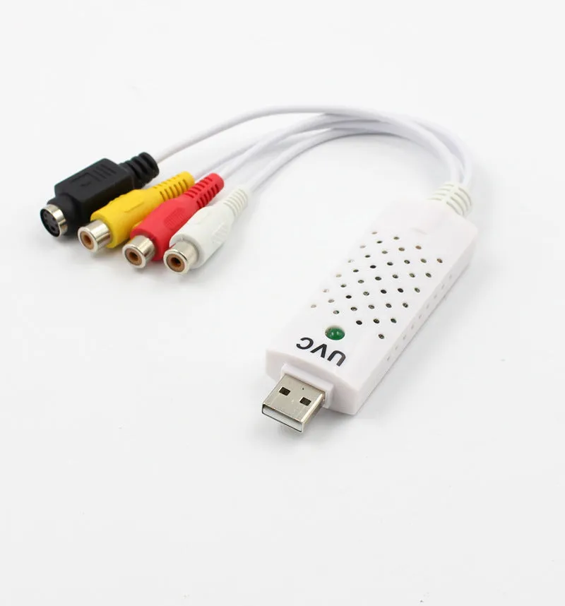 Free Drive USB Video Capture Card Support for WIN7 / 8/10 Linux for Mac white