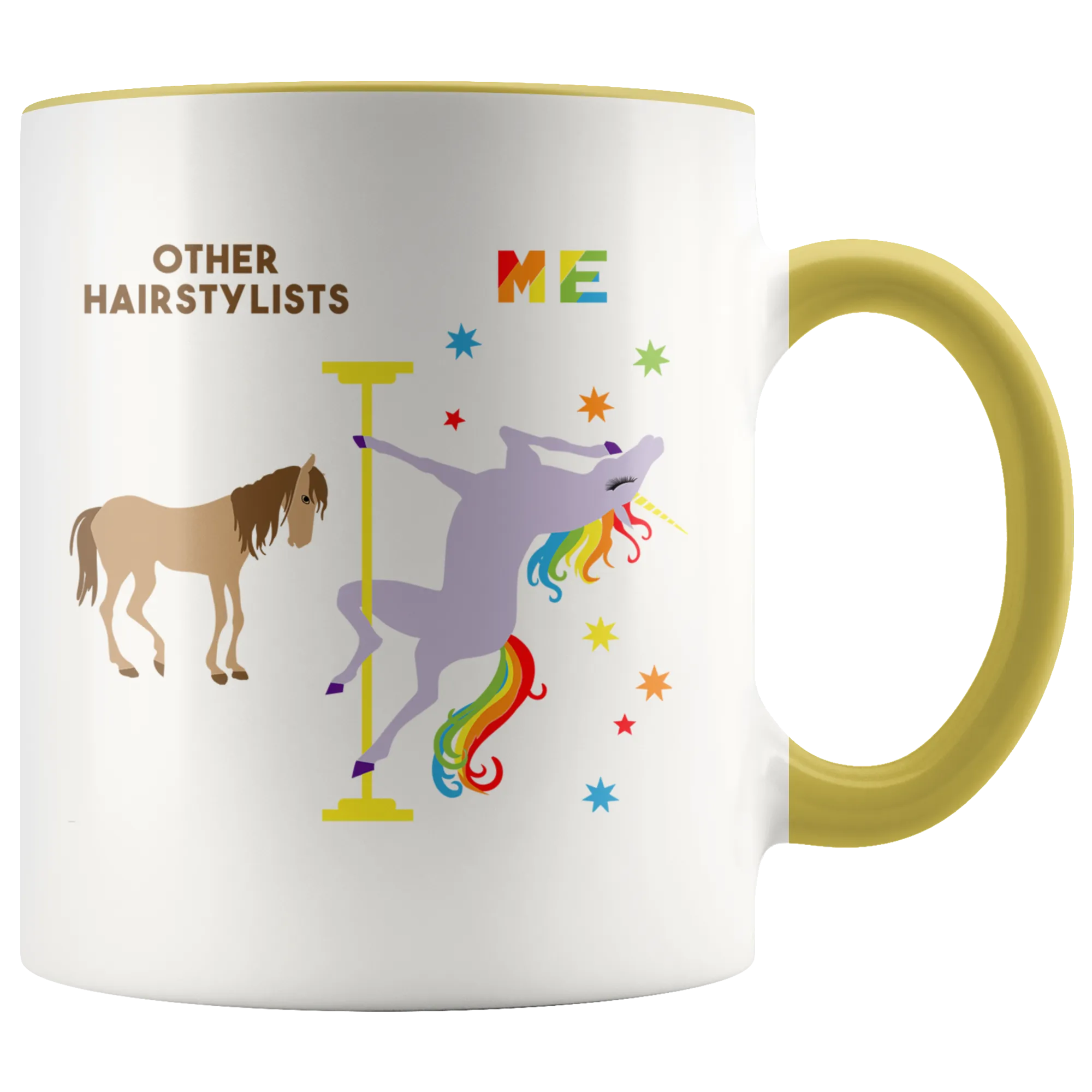 Funny Hairstylist Gift for a Hairstylist Birthday Mug for Hairdresser Hair Stylist Coffee Cup Pole Dancing Unicorn