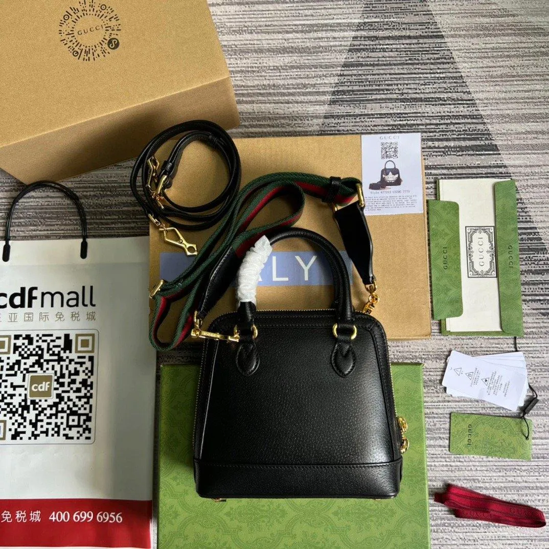 gg x Adidas Horsebit 1955 Mini Bag Black For Women, Women&#8217;s Bags 7.9in/20cm gg‎ 677212 U3ZDG 8726