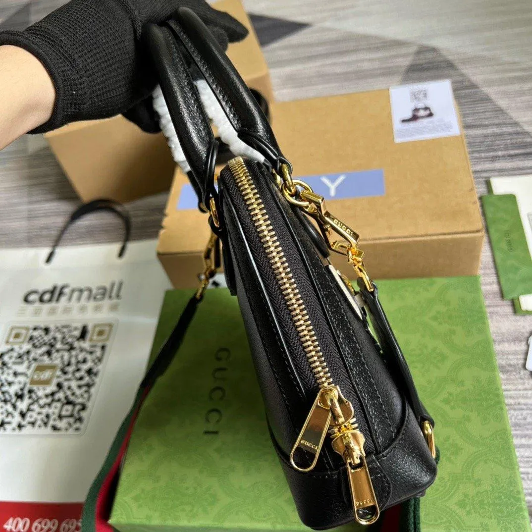 gg x Adidas Horsebit 1955 Mini Bag Black For Women, Women&#8217;s Bags 7.9in/20cm gg‎ 677212 U3ZDG 8726
