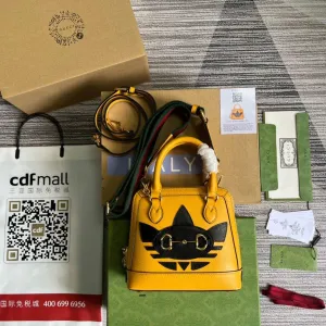 gg x Adidas Horsebit 1955 Mini Bag Yellow For Women, Women&#8217;s Bags 7.9in/20cm gg‎