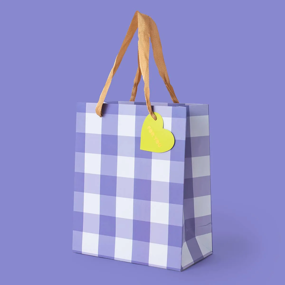 Gift Bags - Blue Gingham - Assorted Sizes to Choose From