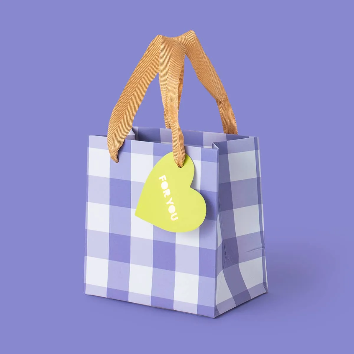 Gift Bags - Blue Gingham - Assorted Sizes to Choose From