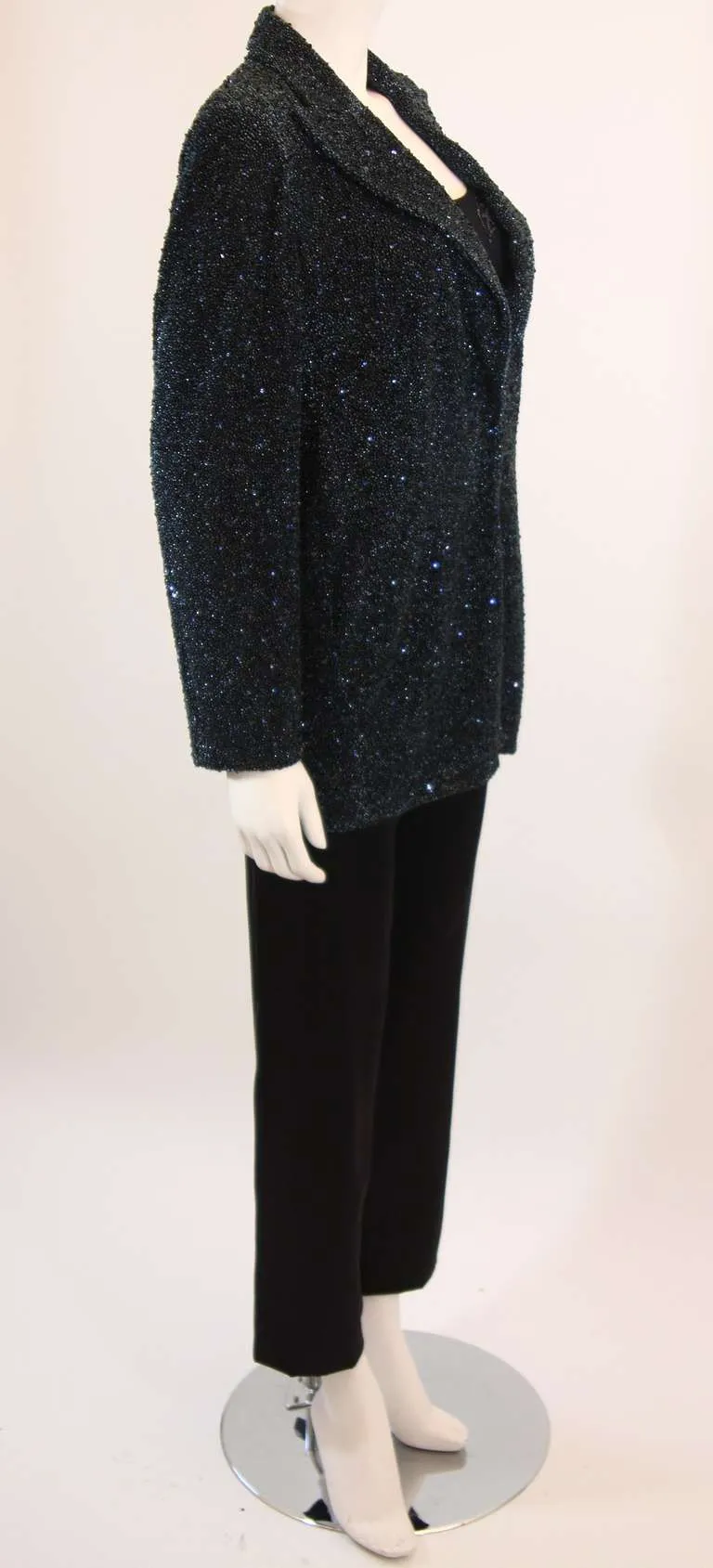 GIORGIO ARMANI Beaded Navy Evening Suit 3 pc Size 46