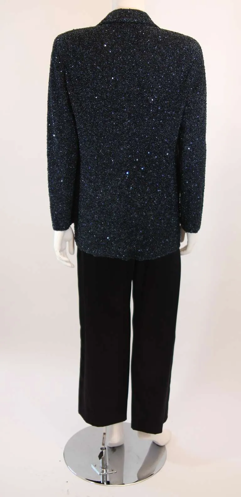 GIORGIO ARMANI Beaded Navy Evening Suit 3 pc Size 46