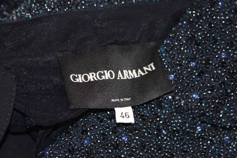 GIORGIO ARMANI Beaded Navy Evening Suit 3 pc Size 46