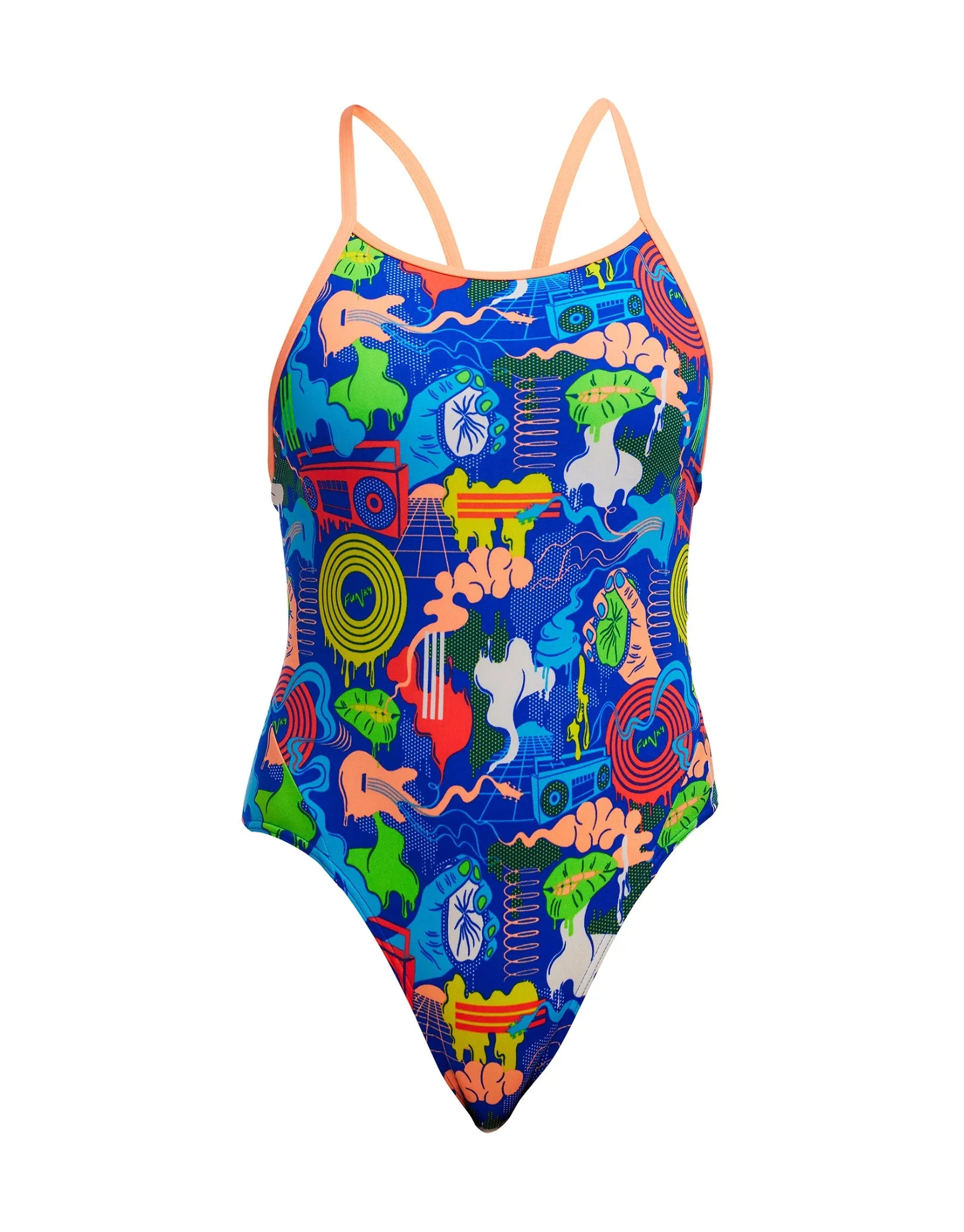 Girls Blues Baby Diamond Back Swimsuit - Blue/Multi