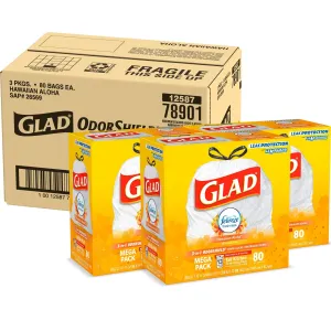 Glad OdorShield Tall Kitchen Drawstring Trash Bags