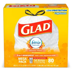 Glad OdorShield Tall Kitchen Drawstring Trash Bags