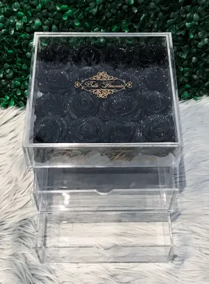 Glitter Cosmetic Box - Black